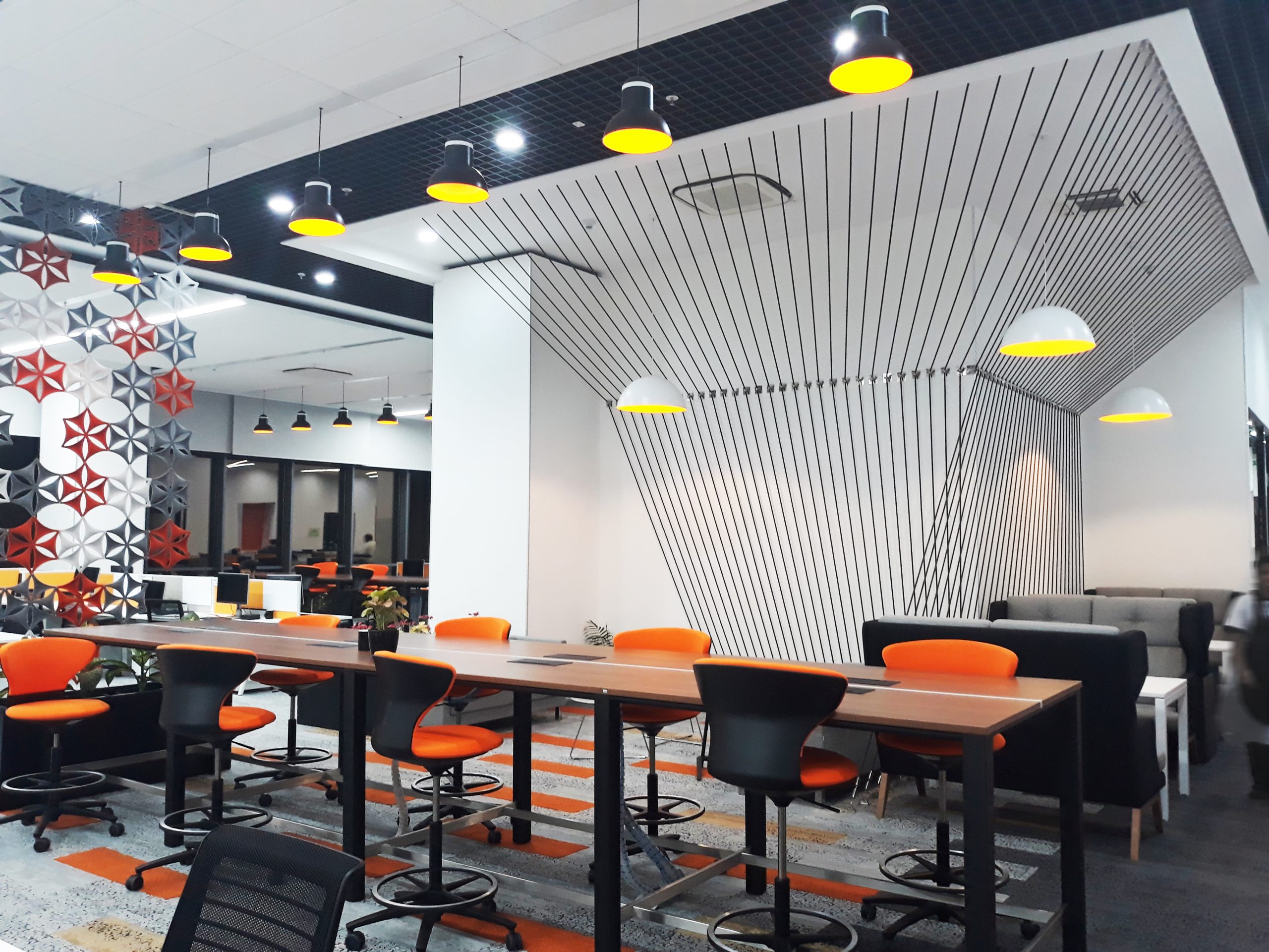 India office executive meeting room with long table and chairs