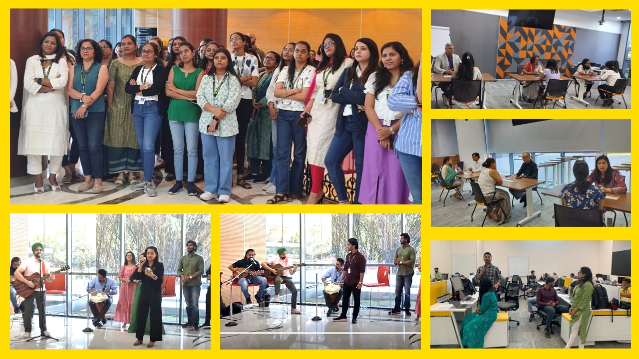 India IWD Employees having a discussion